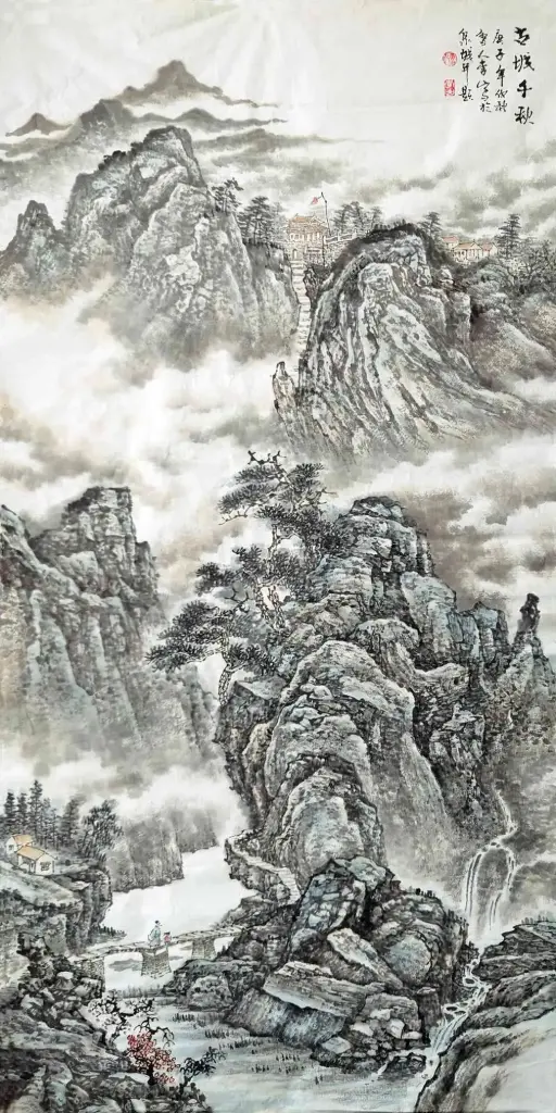 [108] The ancient city carries thousands of years of history (Gu Cheng Qian Qiu) Chinese Painting Of Landscape